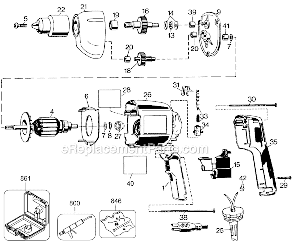 Page A Diagram and Parts List for 7191 Type 3 Black and Decker Electric Drill